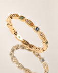 Détail bague Arcoiris zirconias colorées plaqué or 18 carats – Jossepo