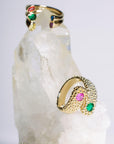Bague Capucine anneau ouvert multicolore élégant – Jossepo