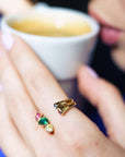 Bague Capucine bijou doré avec pierres colorées – Jossepo
