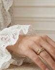Bague plaqué or 18 carats modèle Hilda bijou tendance – Jossepo