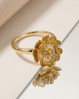 Bague Magnolia en plaqué or 18 carats élégante pour femme – Jossepo