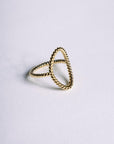 Bague Marius en anneau croisé doré en plaqué or pour femme – Jossepo