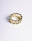 Bague Mila en maille chaîne dorée en plaqué or – Jossepo
