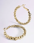 Boucles d’oreilles Aurore créoles texturées en plaqué or 18 carats – Jossepo