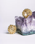 Boucles d’oreilles Joseph anneaux dorés ajourés élégants – Jossepo