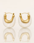 Boucles d’oreilles Alma en acier inoxydable et résine blanche – Jossepo