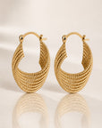 Boucles d'oreilles Cecilia créoles torsadées en plaqué or 18 carats pour femme – Jossepo