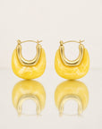 Boucles d’oreilles Joie en acier inoxydable et résine jaune – Jossepo