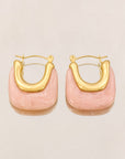 Boucles d’Oreilles Peace roses en résine et acier inoxydable doré – Jossepo