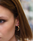 Créoles Timea en plaqué or 18 carats, vue de profil détaillée