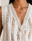 Collier Cassis tendance femme pierre violette plaqué or – Jossepo