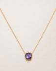 Collier Cassis plaqué or 18 carats zirconia violette élégante femme – Jossepo