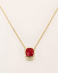 Collier Cerise plaqué or 18 carats zirconia rouge élégante femme – Jossepo