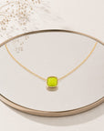 Collier Kiwi plaqué or 18 carats pierre verte élégante femme – Jossepo