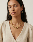 Collier doré femme tendance et élégant en plaqué or 18 carats Fiorella – Jossepo