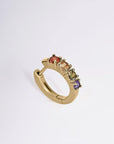 Earcuff rainbow doré avec cristaux colorés en plaqué or 18 carats – Jossepo