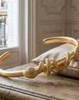 Détail sculpture serpent jonc Couleuvre plaqué or 18 carats – Jossepo