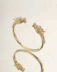 Bracelet jonc doré femme motif dragon en plaqué or 18 carats – Jossepo