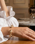 Bracelet jonc Dragon plaqué or 18 carats tendance femme – Jossepo