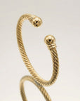 Bracelet jonc doré femme minimaliste en plaqué or 18 carats Roberta – Jossepo