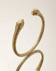 Bracelet jonc doré femme motif serpent en plaqué or 18 carats – Jossepo