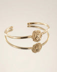 Bracelet jonc doré femme motif tête de lion en plaqué or 18 carats – Jossepo