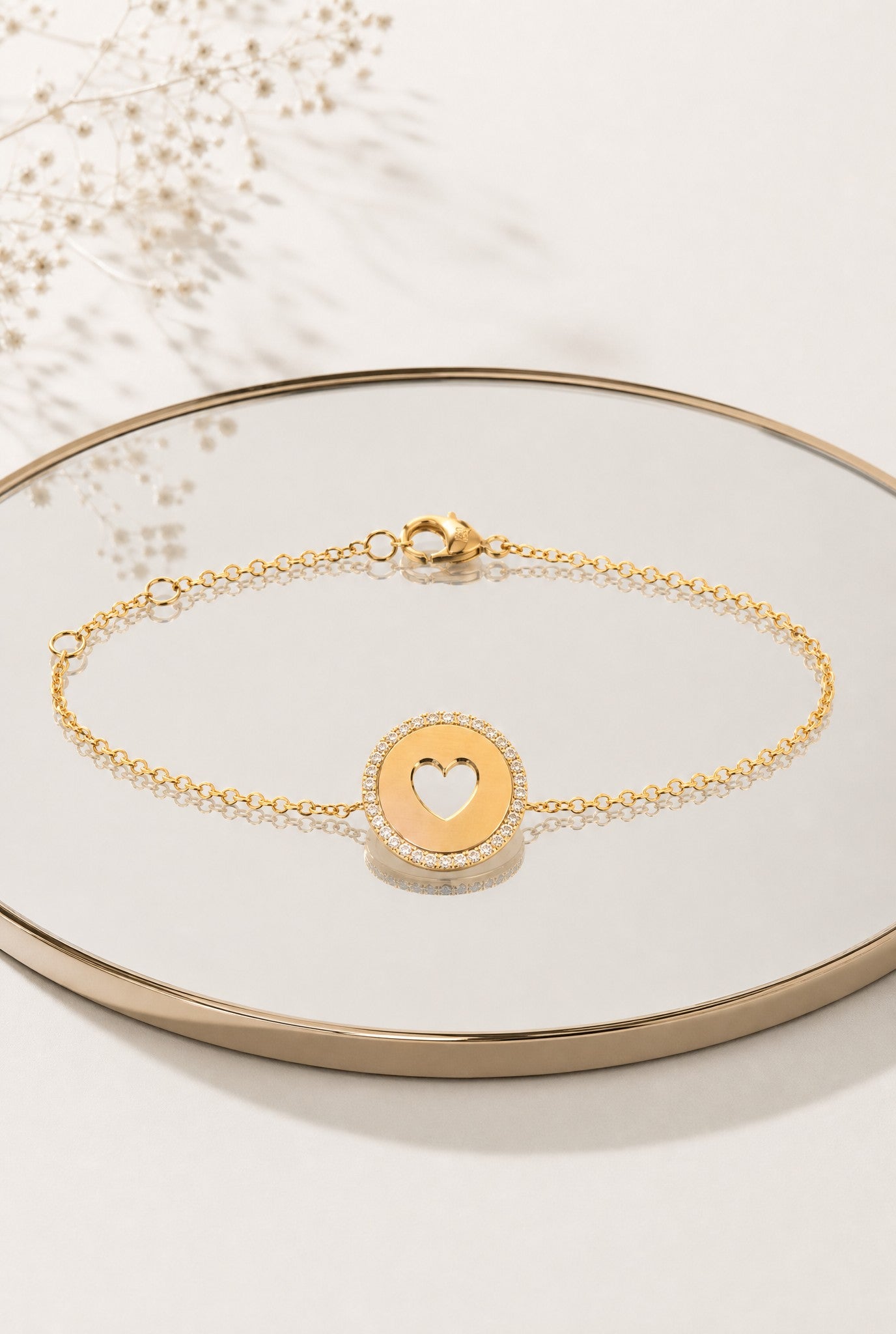 Bracelet Alexandre cœur plaqué or 18 carats avec zircon élégant femme – Jossepo