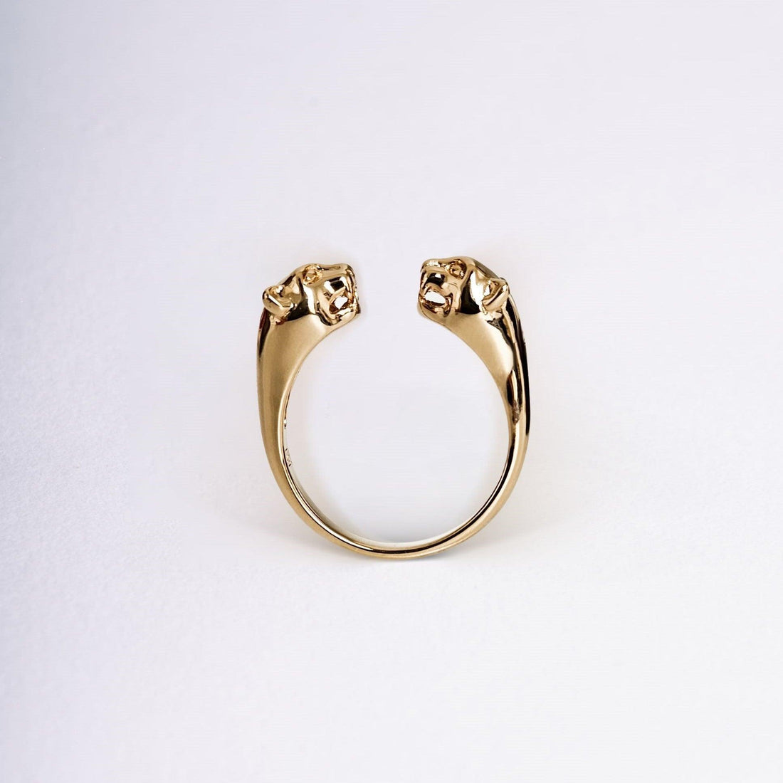 Bague Panthère double tête en plaqué or 18 carats – Jossepo