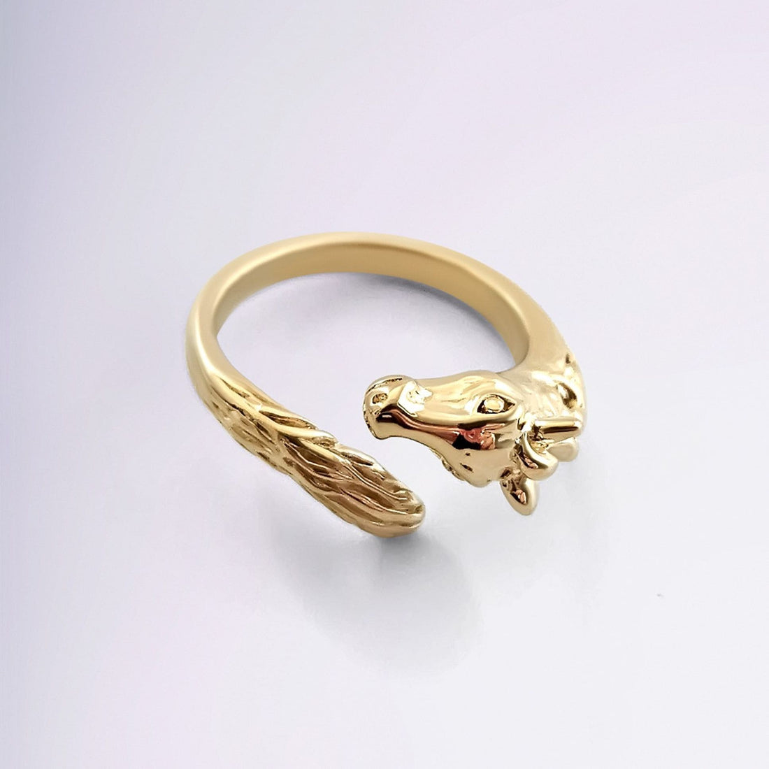 vue face de la bague Lion au design animal – Jossepo