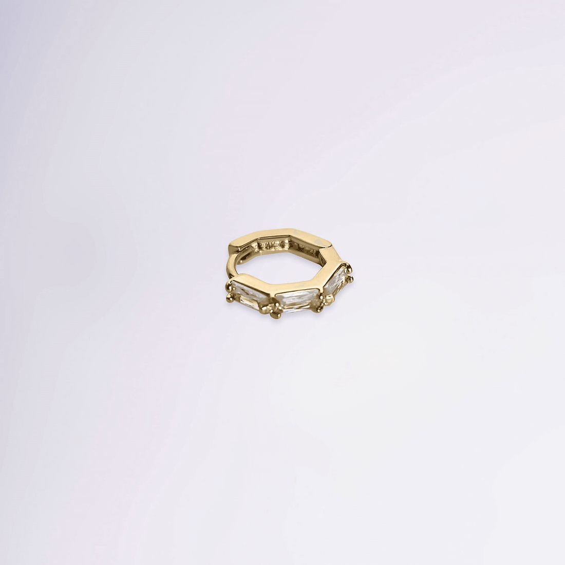 Mini créoles Héloïse dorées, forme géométrique et éclat raffiné – Jossepo