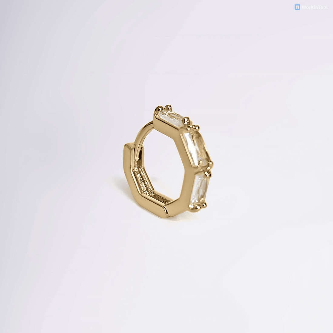 Boucles d’oreilles Héloïse en plaqué or 18 carats avec pierres baguettes – Jossepo