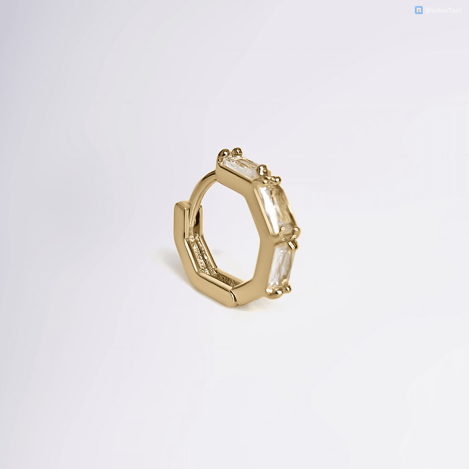 Boucles d’oreilles Héloïse en plaqué or 18 carats avec pierres baguettes – Jossepo