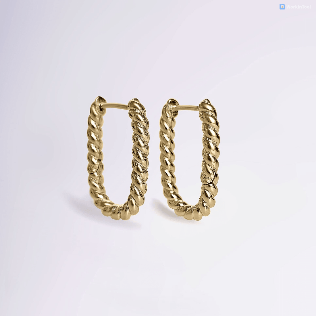 Boucles d’oreilles Mathilde créoles torsadées en plaqué or 18 carats – Jossepo