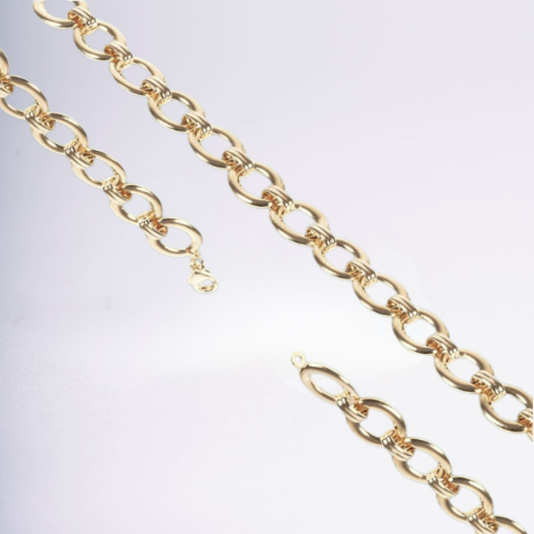 Bracelet Livia en plaqué or 18 carats chaîne large porté au poignet – Jossepo