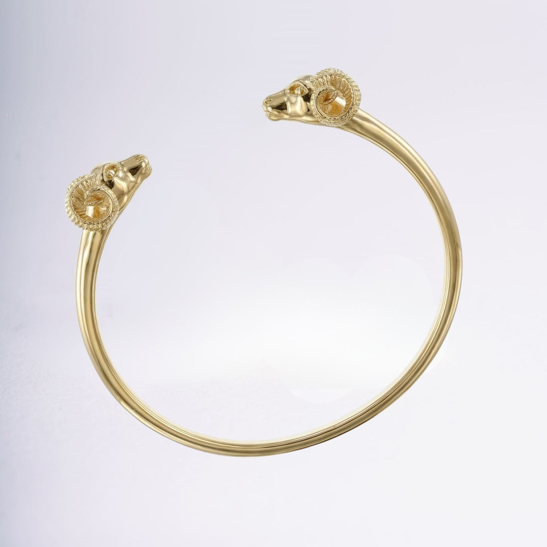 Jonc Chèvre en plaqué or 18 carats avec têtes de chèvre sculptées – Jossepo