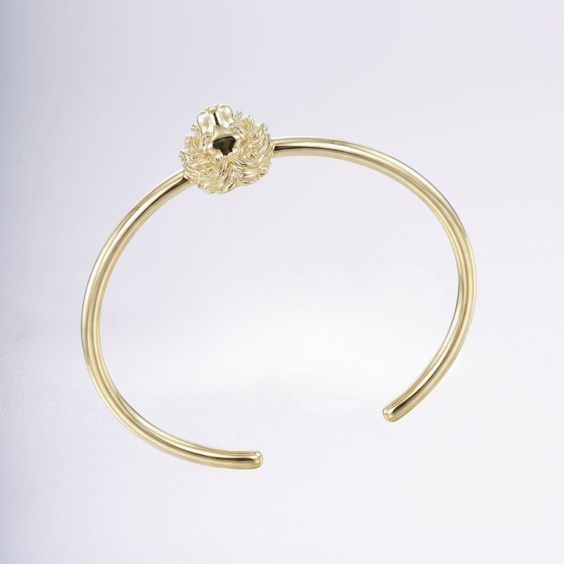 Jonc Lion en plaqué or 18 carats avec tête de lion sculptée – Jossepo