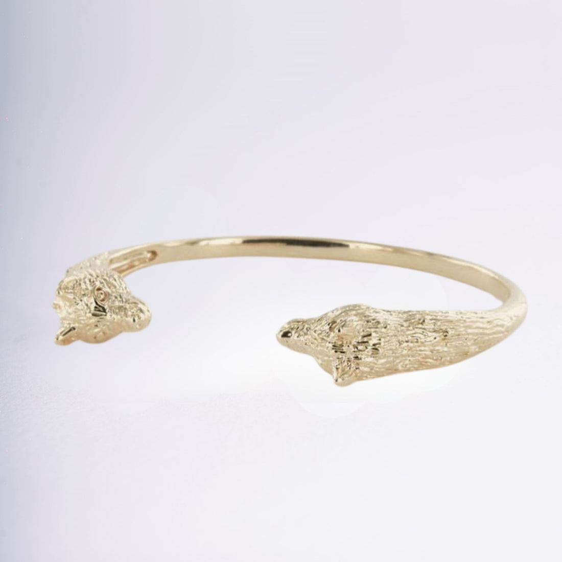 Jonc Loup en plaqué or 18 carats bracelet animal sculpté – Jossepo