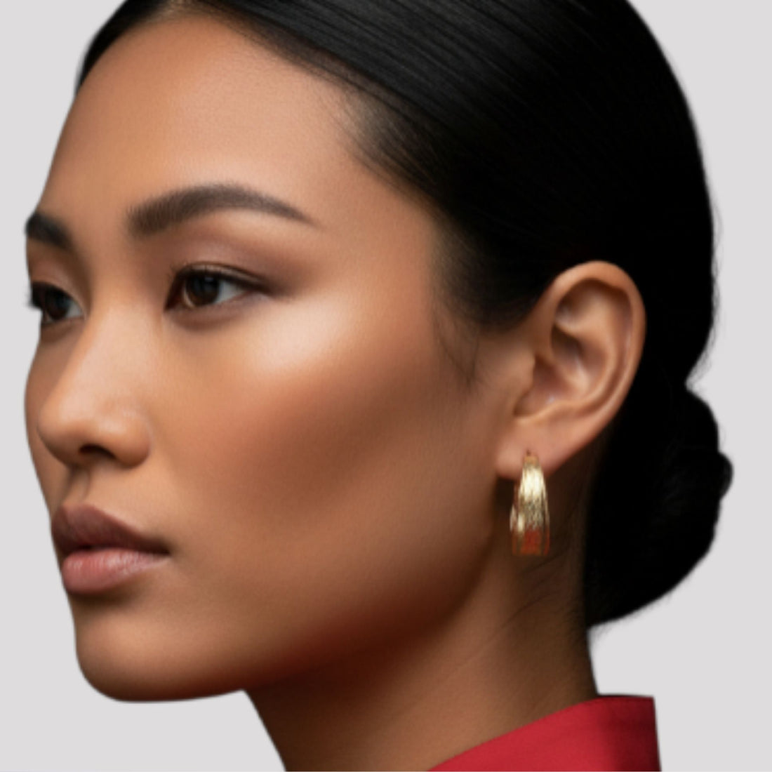 Créoles Mahé en plaqué or 18 carats, design texturé classique – Jossepo