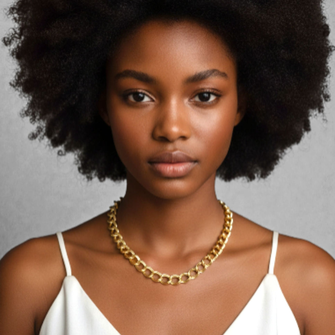 Collier chaîne à maillons ronds dorés en plaqué or 18 carats – Jossepo