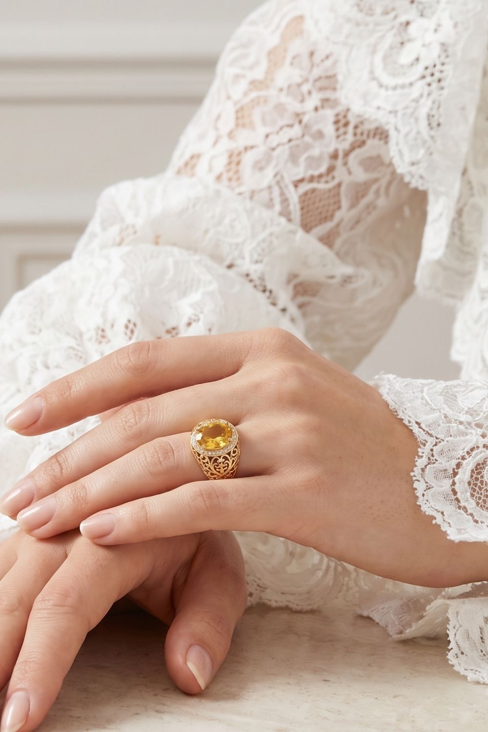 Bague Adèle plaqué or 18 carats tendance femme – Jossepo