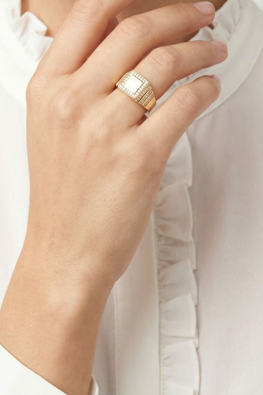 Bague femme Alizée en plaqué or 18 carats bijou tendance – Jossepo