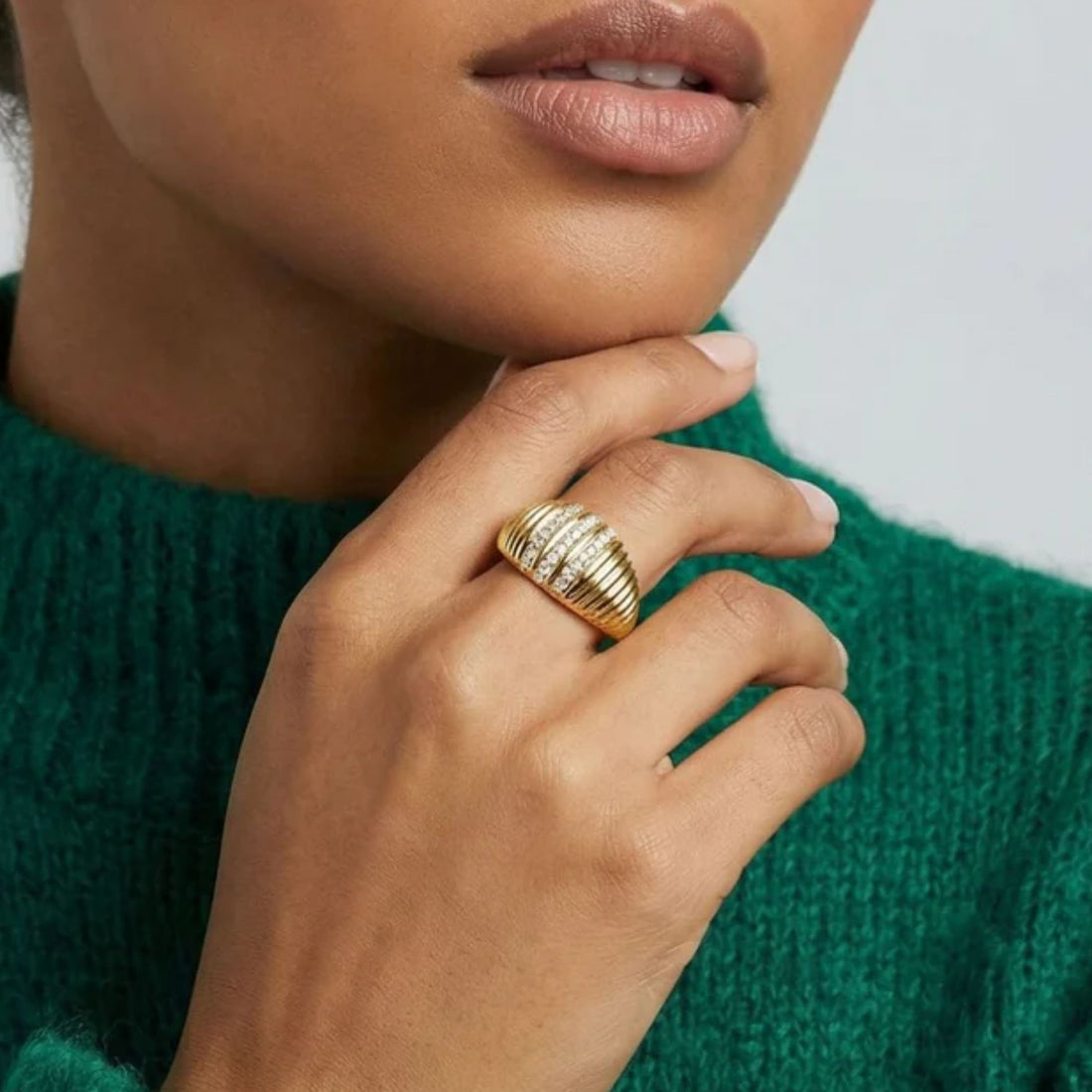 Bague Alma plaqué or 18 carats tendance femme – Jossepo