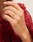 Bague Arcoiris plaqué or 18 carats tendance femme colorée – Jossepo