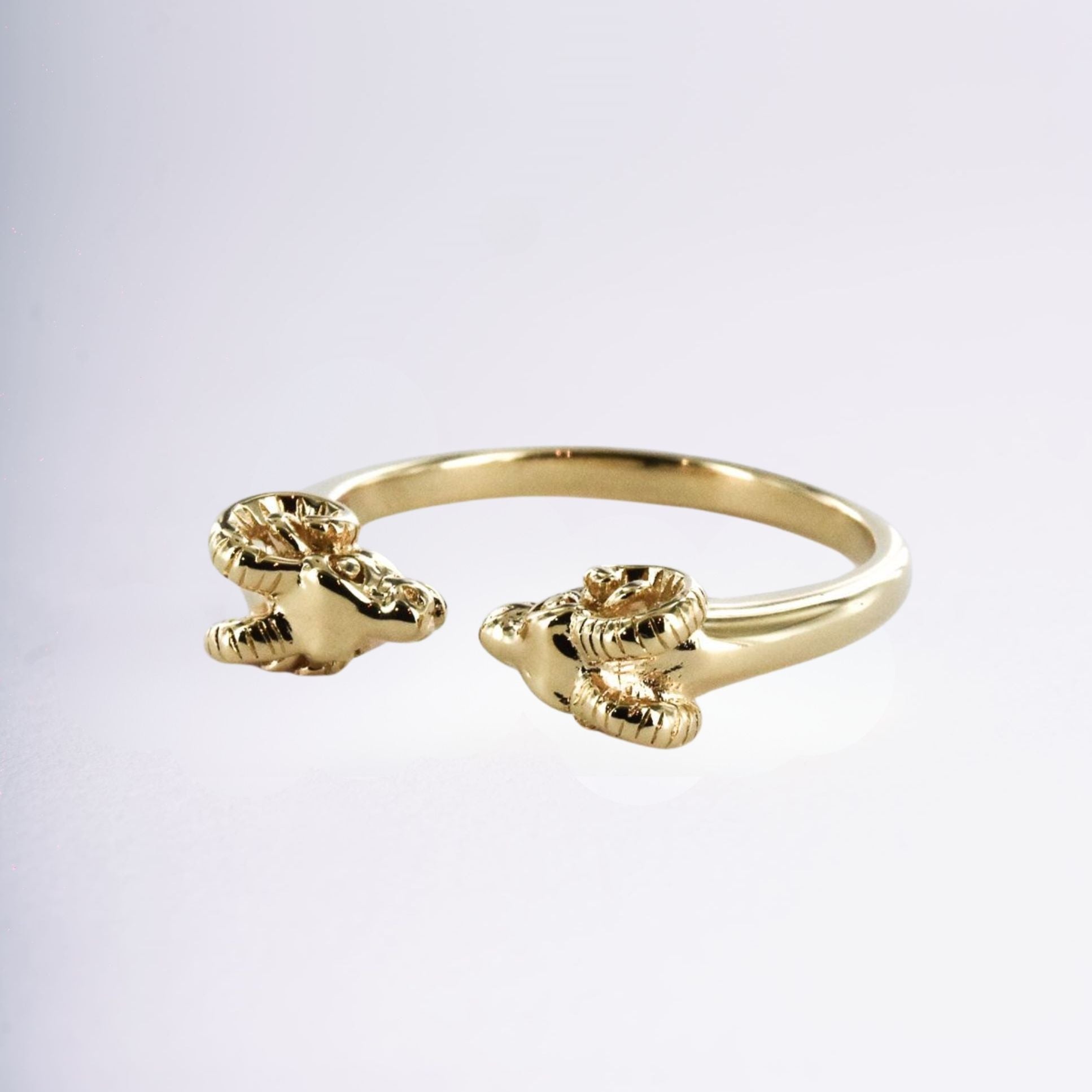 Bague Bélier plaqué or 18 carats symbole astrologique de force – Jossepo
