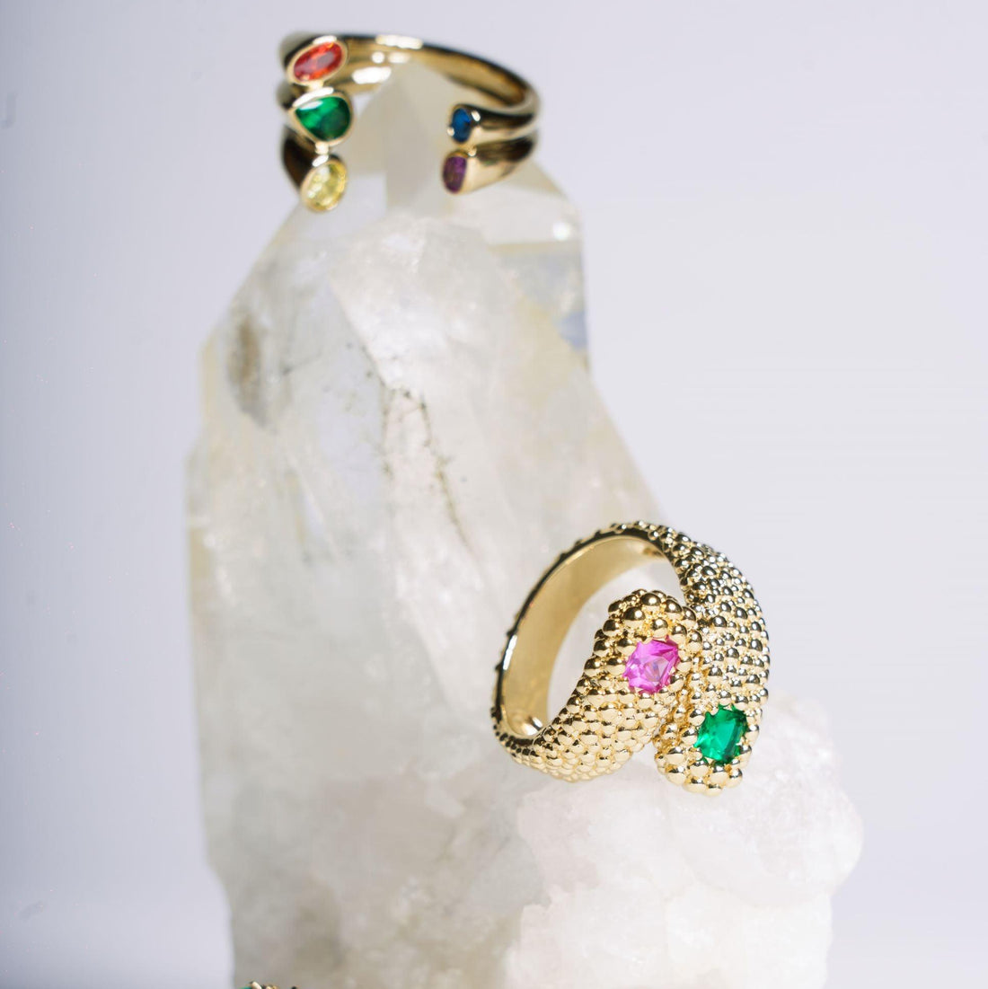 Bague Capucine anneau ouvert multicolore élégant – Jossepo