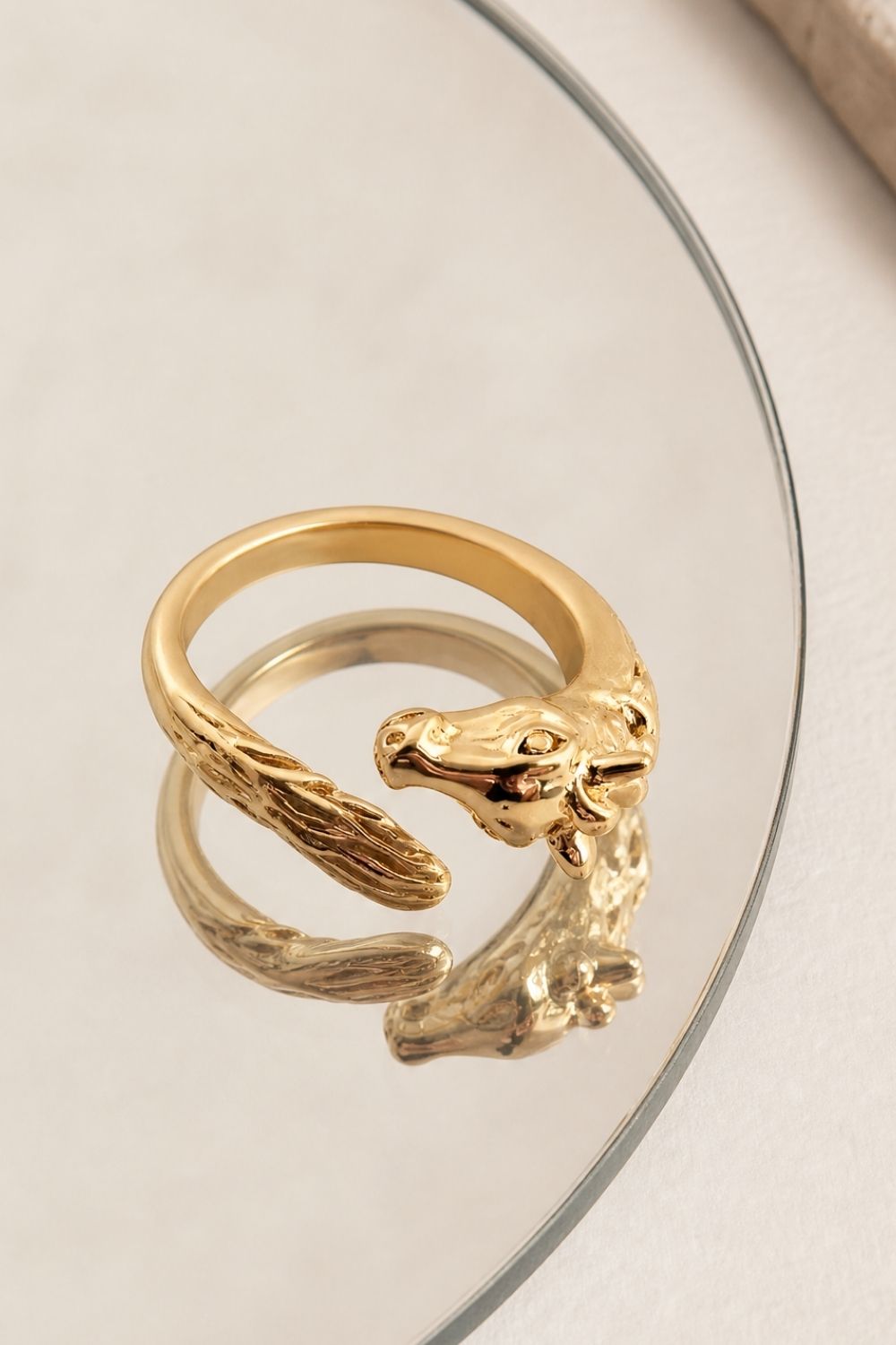 Bague Cheval plaqué or 18 carats bijou animal élégant femme – Jossepo