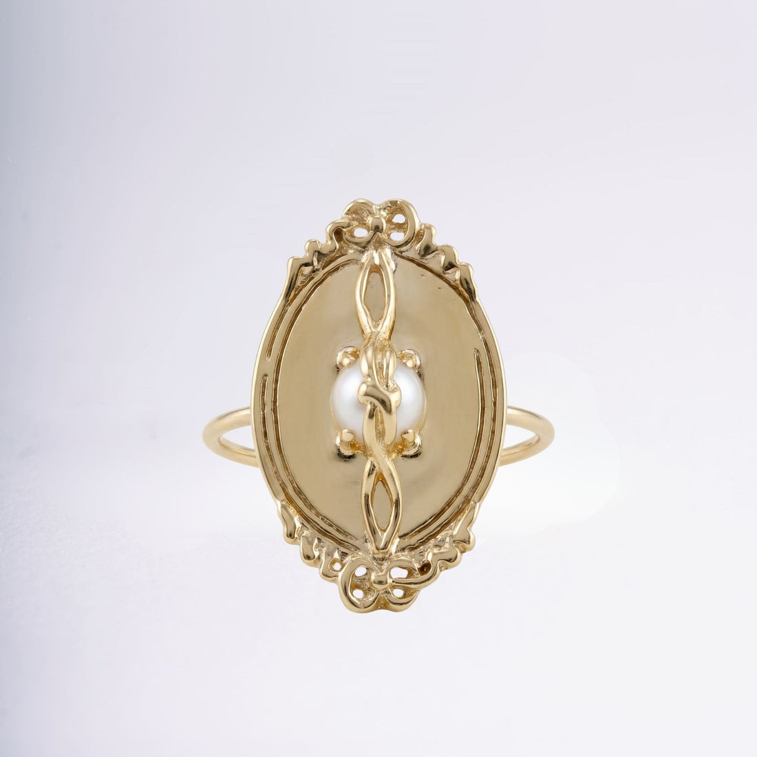 Vue profil bague Christine plaqué or 18 carats – Jossepo