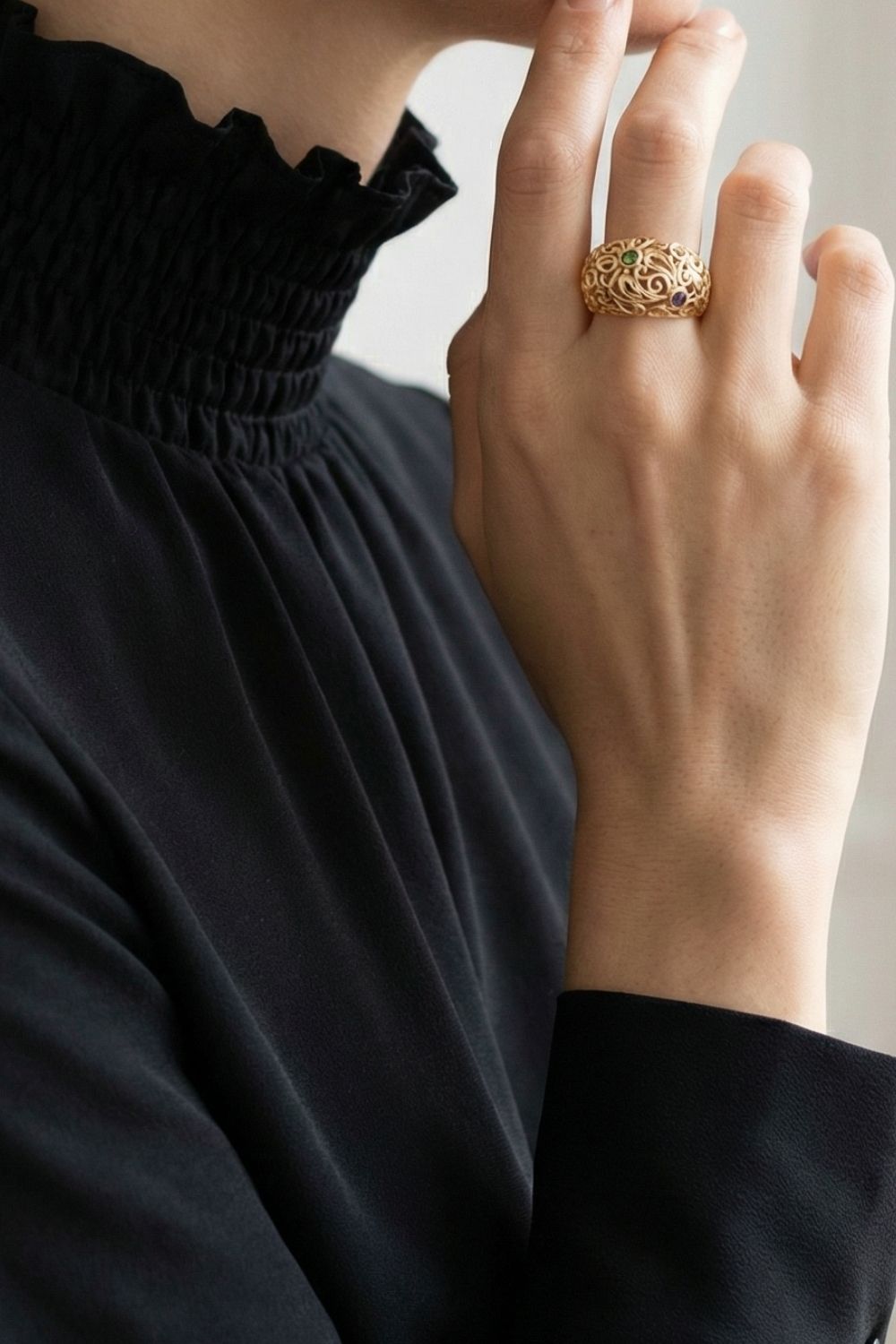Bague Clémence en plaqué or 18 carats élégante pour femme – Jossepo