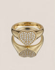 Bague Cœur plaqué or 18 carats bijou romantique élégant femme – Jossepo