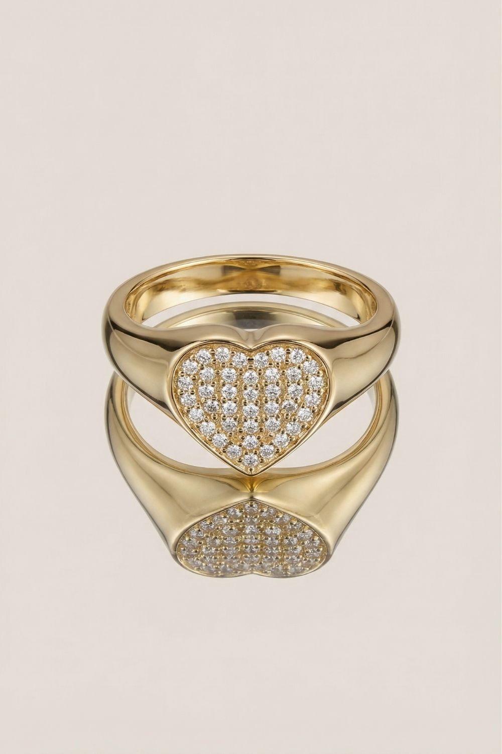 Bague cœur en plaqué or 18 carats élégante pour femme – Jossepo